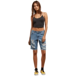 Volcom Super Stoned Denim Bermuda Short - Women's -Togs Lane Sales Store 1169813 800 auto