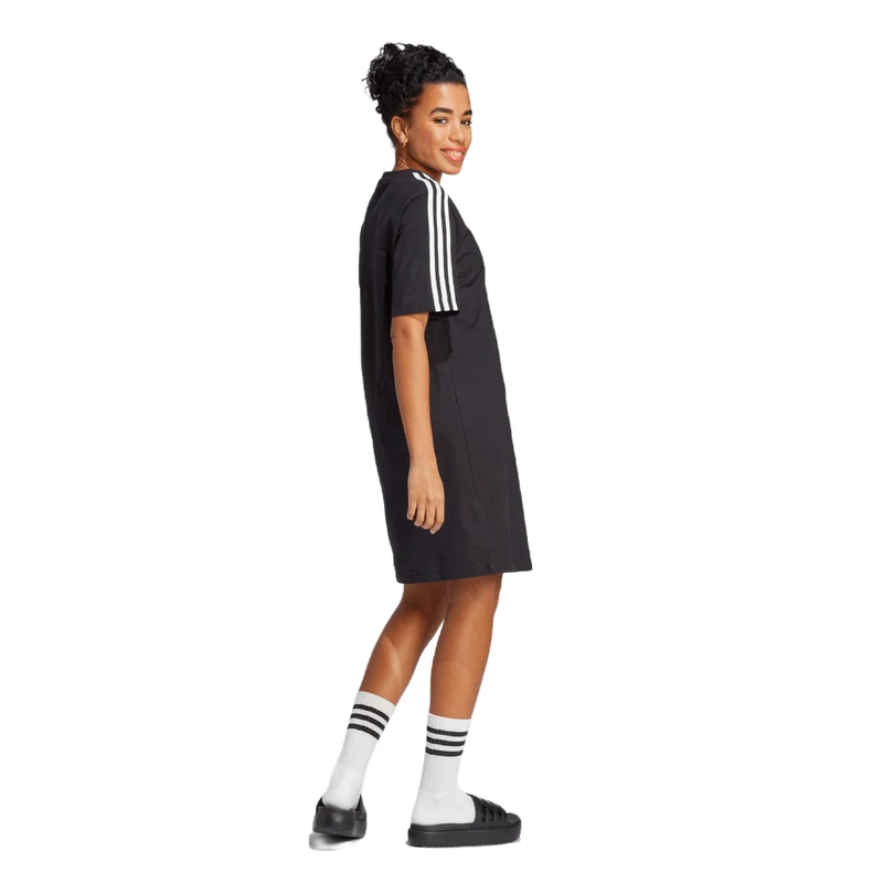 Adidas Essentials 3-Stripes Single Jersey Boyfriend Tee Dress - Women's 1 Adidas Essentials 3-Stripes Single Jersey Boyfriend Tee Dress - Women's